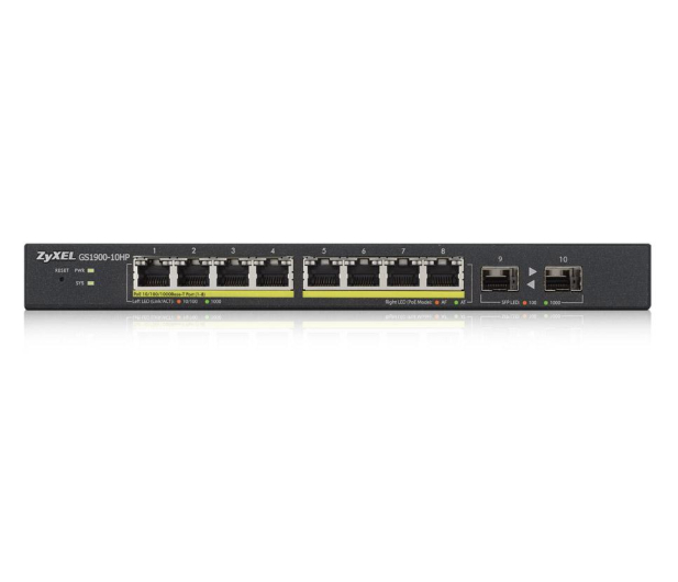 Zyxel 10p GS1900-10HP (8x100/1000Mbit PoE, 2xSFP) - 413632 - zdjęcie 2